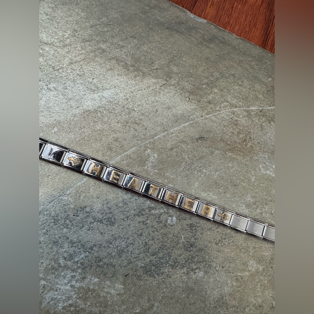 Silver and Gold Italian charm bracelet - Picture 2 of 3